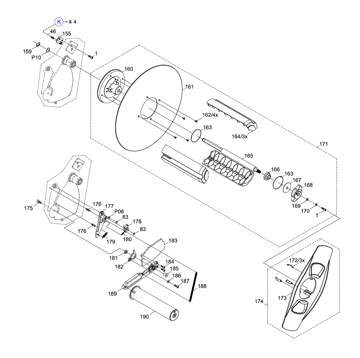 Label Unwinder, Pivot Arm